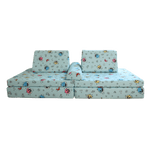 Baby Shark™ x Roo & You™ Play Couch with ocean-themed cover set.
