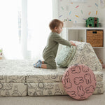 Child playing with colorful Miffy Stepping Stones with bunny print
